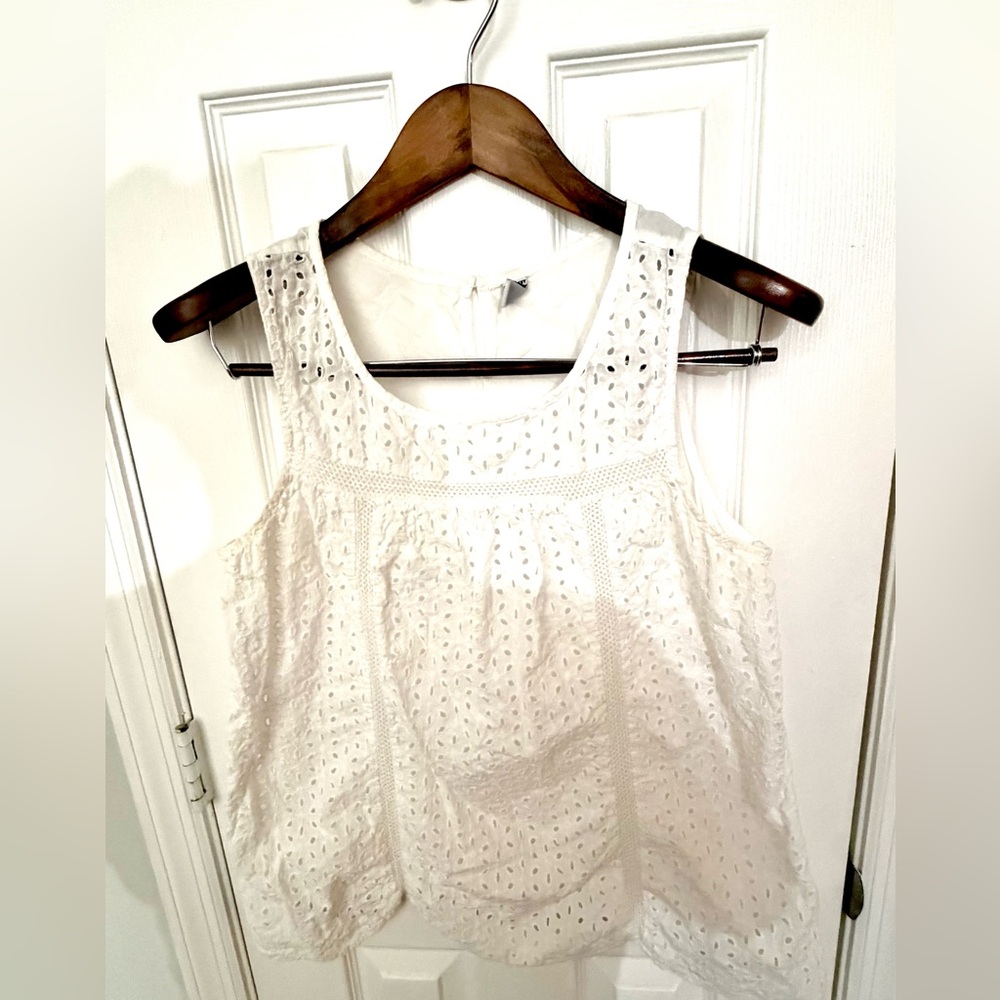 Old Navy White Eyelet Tank Top